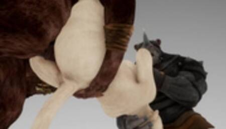 Innocent Furry Girl x Monster Cocks