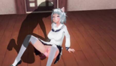 3D HENTAI Teacher Fucks a Schoolgirl with a Vibrator in the Ass