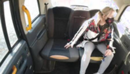 Sexy blonde widow got it hard in the taxi