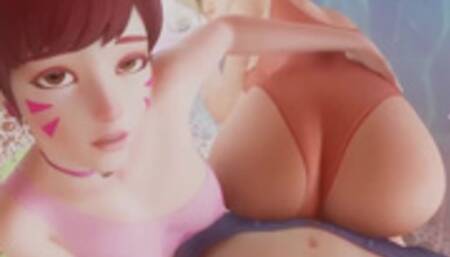 Мерси трахают раком Overwatch Mercy Dva