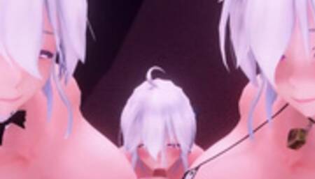 POV - two Girls Eat your Ears while getting Blown - MMD (Ear Eating/lick ASMR)