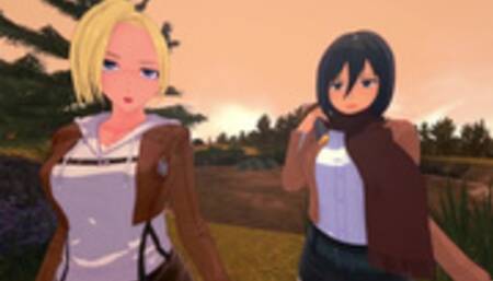 MIKASA AND ANNIE FOURSOME - ATTACK ON TITAN PORN (Shingeki no Kyojin)