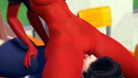 Meru Succubus Rimming and Handjob on the Desk