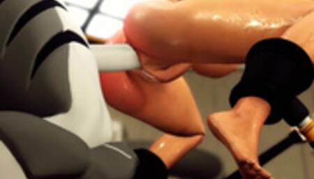 Sci-fi Sex Cyborg Fucks Hard a Hot Brunette in the Restricted Area