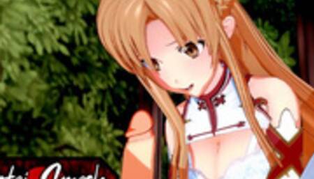 Asuna Swallows Kirito's Load before Riding his Face - Sword Art Online Hentai