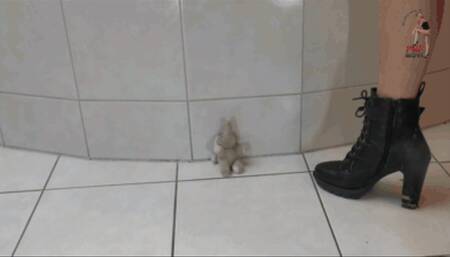 Stuffed toy under worn Buffalo Boots