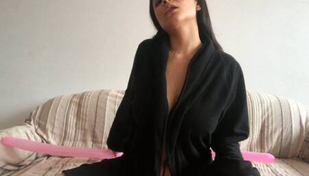 Balloon blowjob