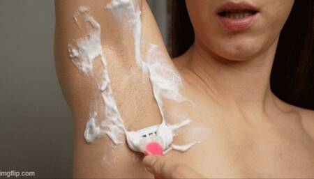 Shaving foam and a sharp razor