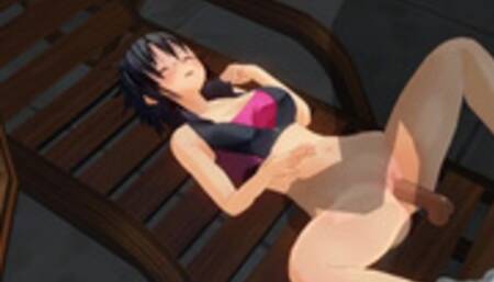 3D HENTAI Fucked Sports Girl by the Pool