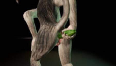 Furry Girl Cucumber Masturbation Animation 60FPS 4K