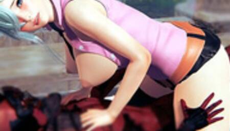 Elizabeth Liones and Demon Fucks Cowgirl Position Hentai 3d