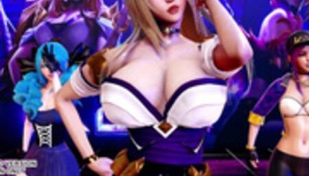 [MMD] GFRIEND - Glass Bead Ahri Akali Seraphine Kaisa Gwen Hot Kpop Dance 4K 60FPS