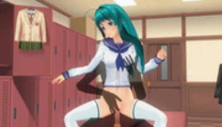 3D HENTAI High Schoolgirl Fucks in the Locker Room after School