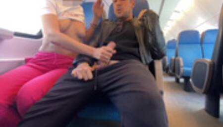 CRAZY slut teen gets dirty on the train and gives me a blowjob among the passengers - SUB ITA&ENG
