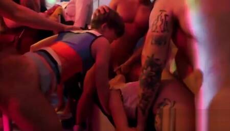 Wicked nymphos get completely wild and nude at hardcore party