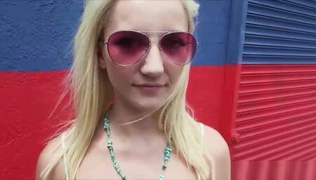 Slutty babe Jade Amber fucks a hard cock in public