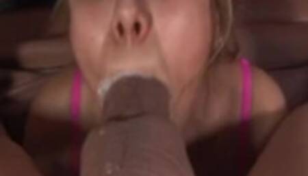 Petite Asian Hottie Kat Kiss Gagging on a Huge Cock