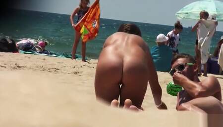 Hot Nudists Tanning Naked At The Beach Voyeur HD Video Spy
