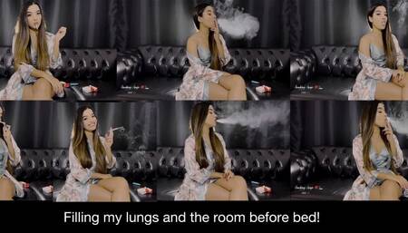 Filling the room and my lungs with smoke before bed!