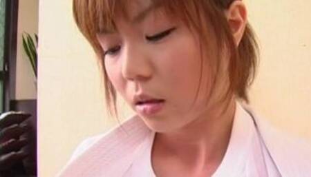 Samurai Babe masturbate dildo blowjob and fucking hard by a guy