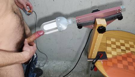 Male Hand Free Orgasm with a Fucking Machine