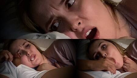 Stepson woke mommy up with his dick, but she continued to pretend and did not wake up