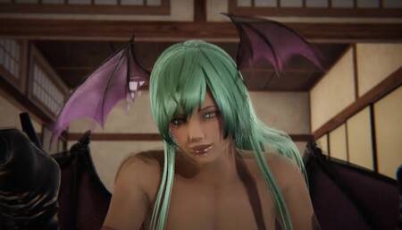 Darkstalkers Clone Sex - Morrigan Aensland x Morrigan Aensland (threesome, Blowjob, Handjob)