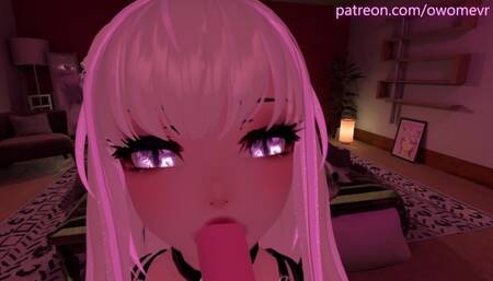 Beautiful POV Blowjob in VRchat - with Lewd Moaning and ASMR Noises [VRchat Erp, 3D Hentai]
