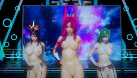 MMD BlackPink - Dont know what to do Nude Vers. Xayah Soraka Syndra 3D Erotic Dance