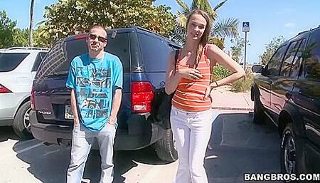 Brunette Takes A Big Dick On The With Tony Rubino And Vanessa Renee