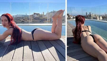 Fucking a hot Spanish redhead picked up from the pool
