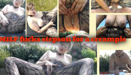 My stepson gives me his first creampie