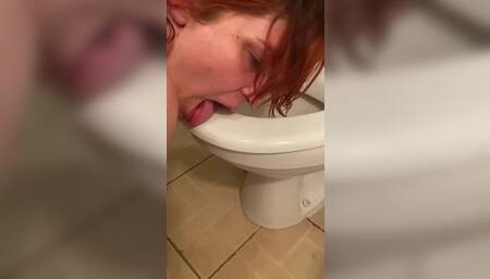 Pissing and cleaning the toilet with my tongue