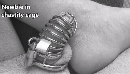 First chastity cage experience, happy cuckold