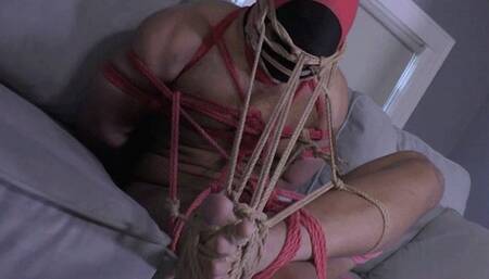 Intense Asymmetrical Tie w Foot and Head Bondage