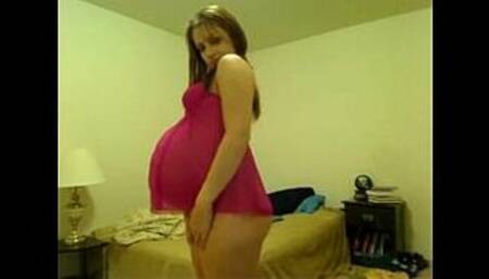 pregnant teen shows her lingerie - PregnantHorny.com
