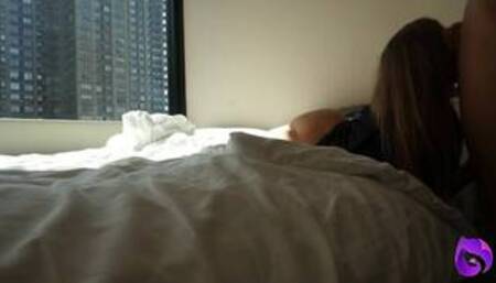 NYC CUMWALK - Febby Twigs Walking Around NYC Timesquare With Jason Sweets Cum