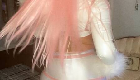 TS VIPER COSPLAY GWEN STACY SPIDER WOMAN BIMBO THIGH HIGH BOOTS MASK LATEX GLOVES SMOKING 120 MM