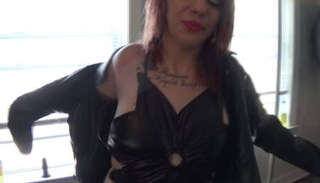 Leathered-Up Biker Chick Kourtney Nervously Hotboxes Her Newport 100