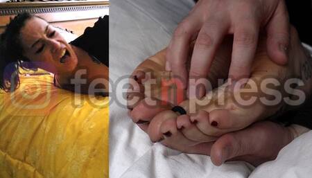 Eleinked facedown feet tickling (Fishnet socks to bare soles) 1080 MP4