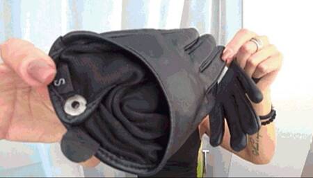 You will cum right on my leather gloves a