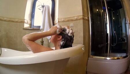 Hair Wash In Bathtub - Full - HD 1920x1080