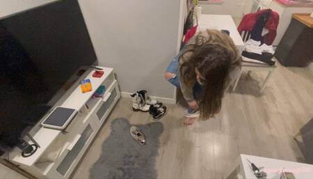 Desperation pee on the stairs