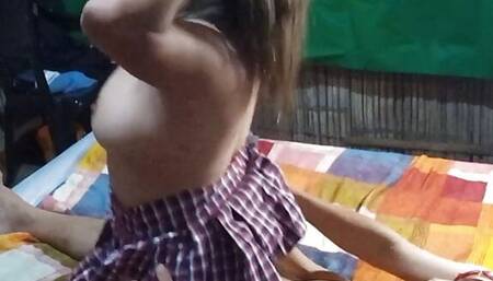 Students go from classes during recess to a private room to record homemade porn, they fuck like experts