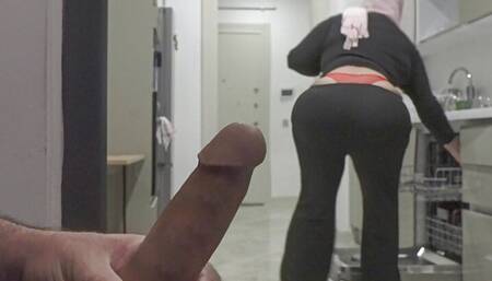My Big Ass Stepmom caught me Jerking off while watching her.