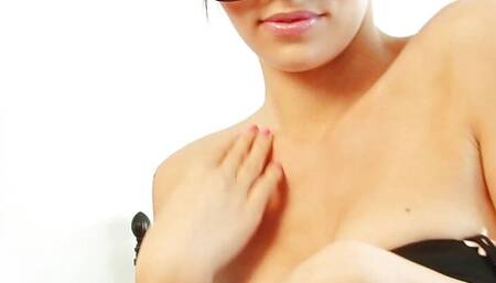 Office geek with glasses gets undressed to please you