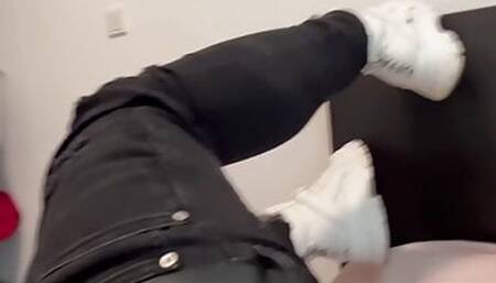 Hot ! - Black Skinny Jeans Sagging with Yellow Calvin Klein (Onlyfans in Info)