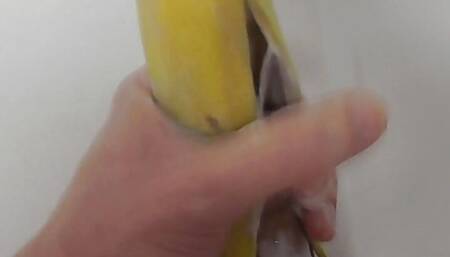 Fucking and Cumming into Banana peel