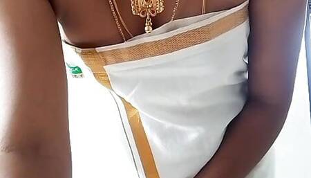 Tamil wife Swetha Kerala style dress nude self video recorder