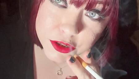 British Tart Tina Snua Tugs On Her Perky Nipples & Chain Smokes 2 Cigarettes - Big Tits BBW Satisfies Yr Smoking Fetish